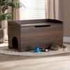 Baxton Studio Mariam ModernWalnut Brown Finished Wood Cat Litter Box Cover House 194-11764-ZORO